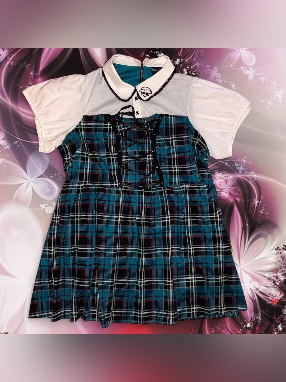 RARE/HTF monster high frankie stein cosplay dress/costume - hot topic, sz 5x